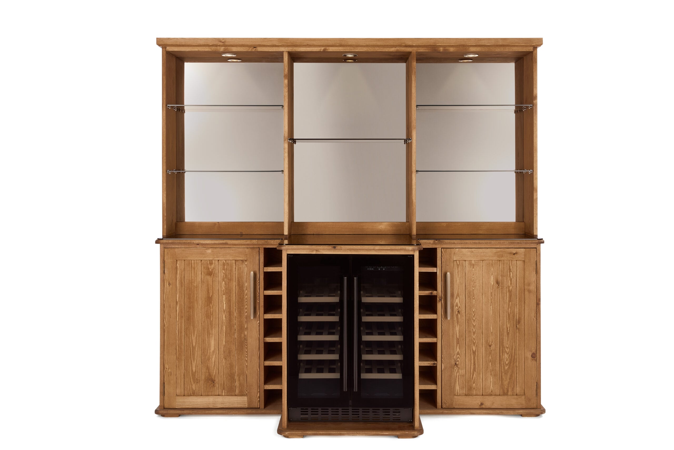 2 door cabinet with double wine cooler TG doors WITH BAR SECTION