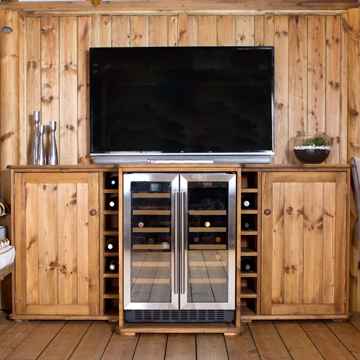 Wine cooler and entertainment cabinet by Breeze House